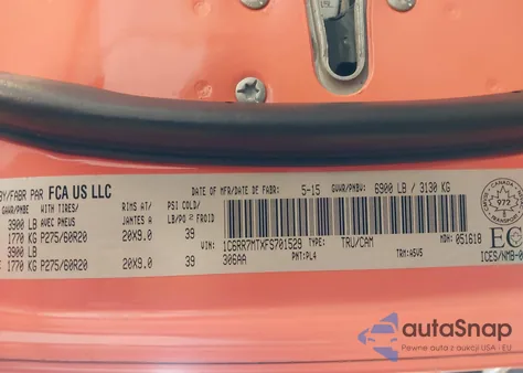 2015 Ram 1500 Sport from USA, damaged, VIN 1C6RR7MTXFS701529